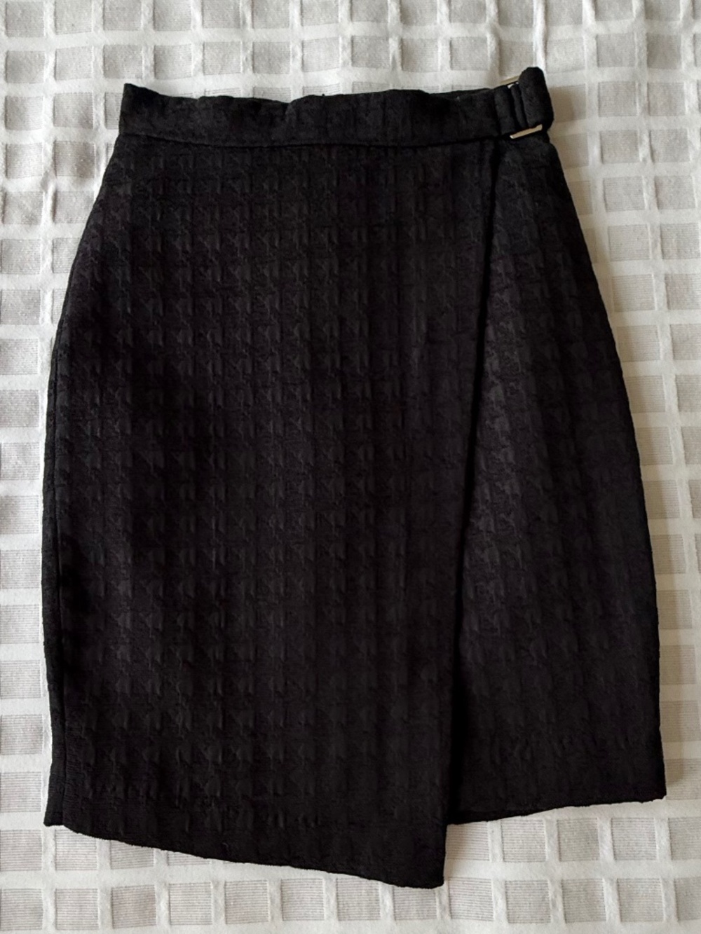 Black Herringbone twill skirt